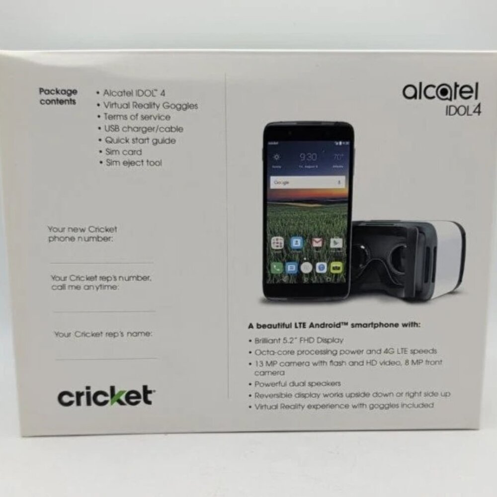 [Brand new] Alcatel Idol 4 16gb Cricket 4g Lte 5.2” Full Hd Smartphone With vr